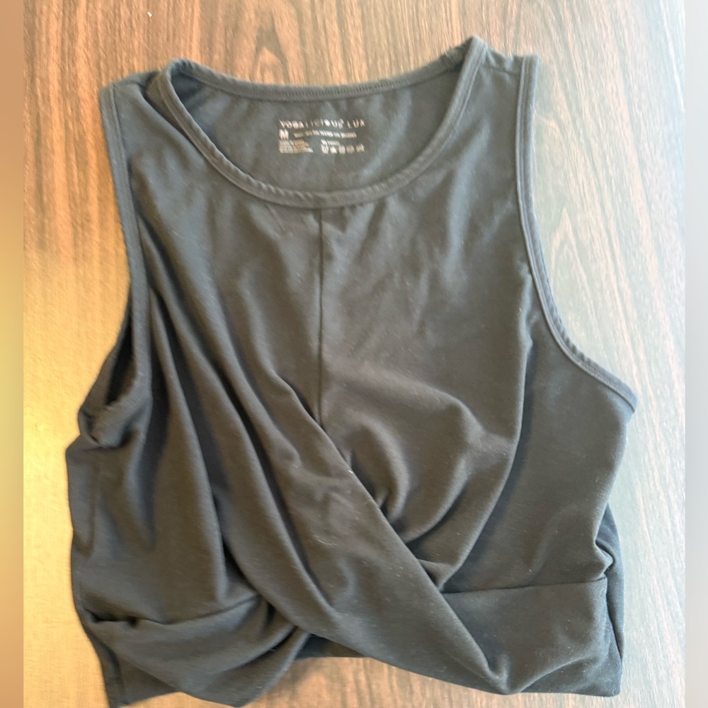 Yogalicious Black Twist Front Tank Top